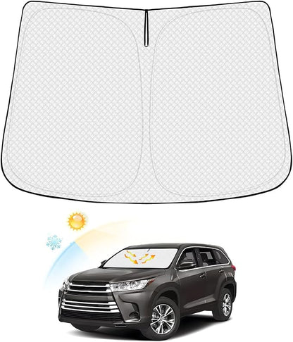 Windshield Sun Shade for Toyota Highlander 2014-2019 Thicken 6-Layer Foldable by Canvcle