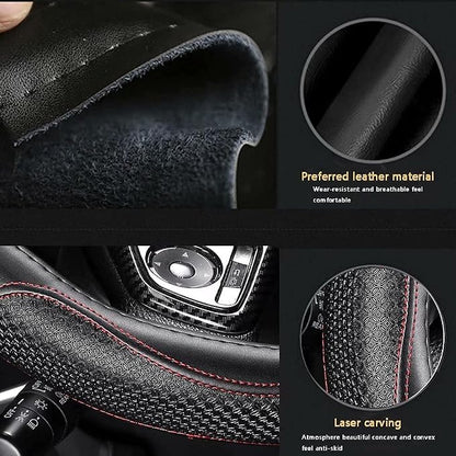 Leather - Car Steering Wheel Cover 15 inch Universal Fit Microfiber Steering - Image 5