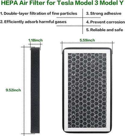 Tesla Model 3 Model Y Cabin Air Filter HEPA Replacement Filter Activated Carbon - Image 3
