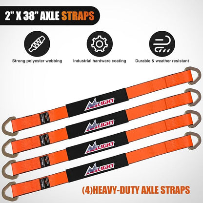 Nilight 4PCS 2"x 38" Axle Tie Down Straps - Image 4