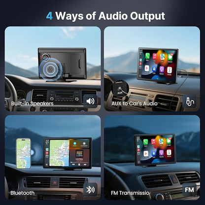 9''HD Wireless Carplay Screen For Car 4K Dash Cam&1080P Backup Camera - Image 8