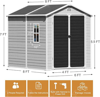 Restland 8x6 FT Resin Storage Shed - Image 2
