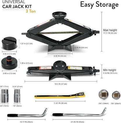 Car Jack Kit with Tesla Pad & Universal Rubber Pad | Scissor Jack - Image 4