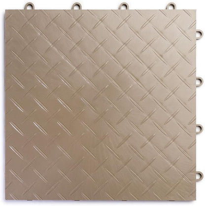 RaceDeck Diamond Plate Design, Durable Interlocking Modular Garage Flooring Tile by BigFloors