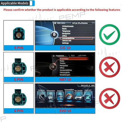 PEMP Linux 12.3" Ultra-Thin Screen E70 E71 CIC Wired Wireless CarPlay Android - Image 8