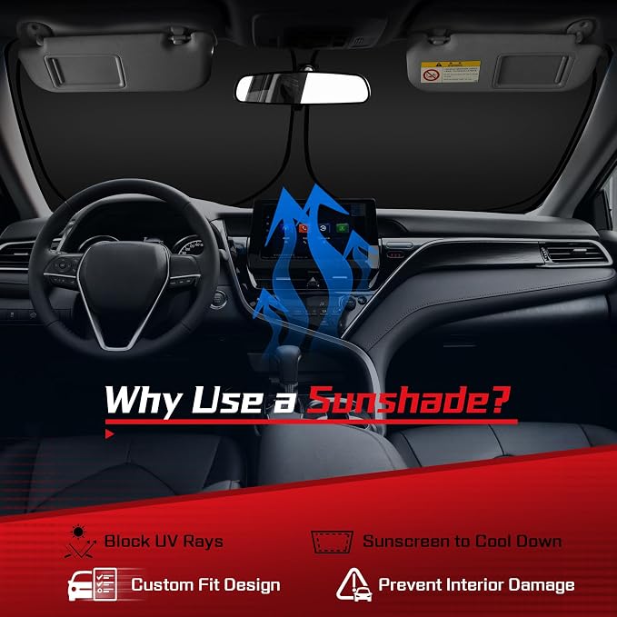ARISMOTOR Windshield Sun Shade for Ford Escape 2020-2025, Custom Fit Foldable - Image 3