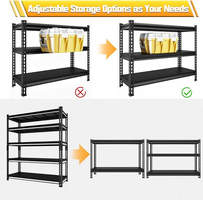 48" W Garage Shelving Heavy Duty, 2800LBS Loads Adjustable Garage Storage - Image 5