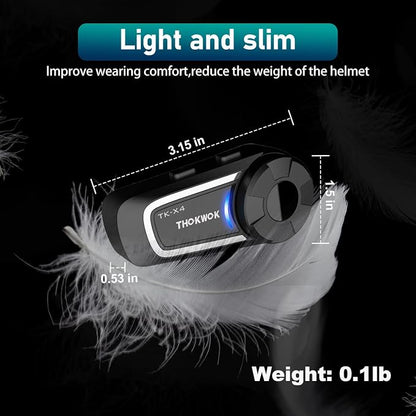 TK-X4 Motorcycle Bluetooth Headset, 6 Riders 2000m Helmet Group Intercom - Image 6