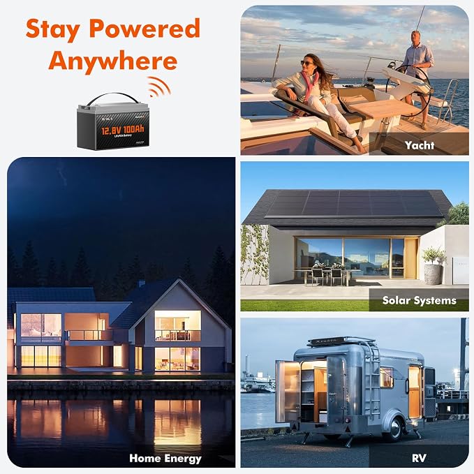 12V 100Ah LiFePO4 Bluetooth Battery Group31, Low Temp Protection, Built-in - Image 8