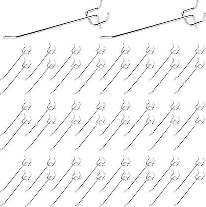 50Pcs 6"/15CM Pegboard Hooks Assortment Set, Metal Peg Board Hooks by Yauhar