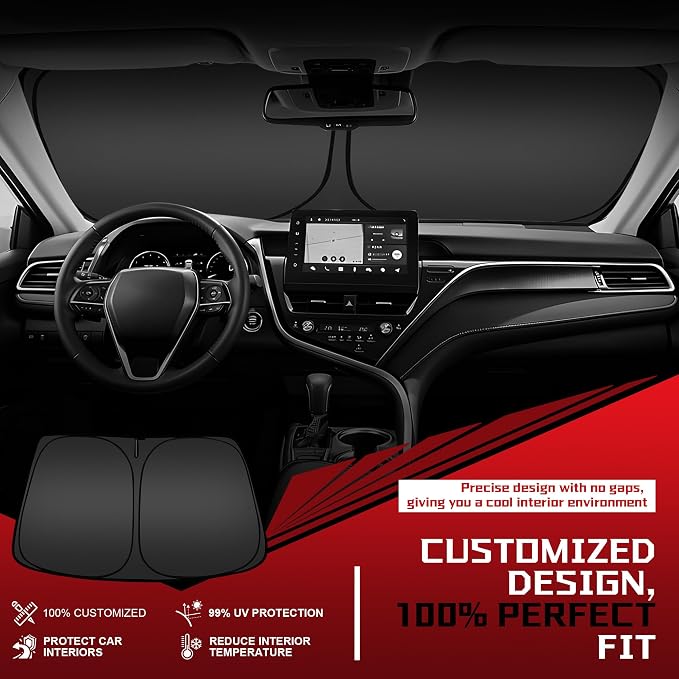 Windshield Sun Shade for 2021-2025 Kia Sorento Foldable Sun Sunshade for Car - Image 2