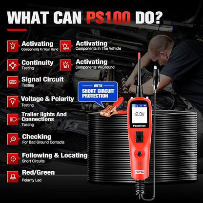 Autel PowerScan PS100 Power Circuit Probe Kit - 12V 24V Car Circuit System - Image 2