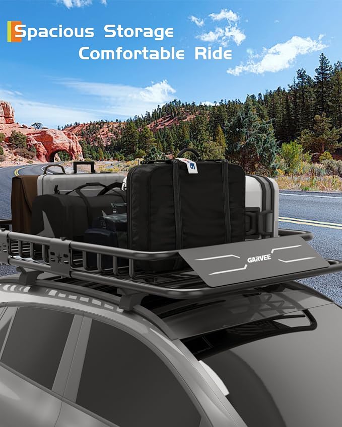 64" x 39" Universal Roof Rack Carrier Basket, 200 Lbs Capacity Car Cargo Rack - Image 6
