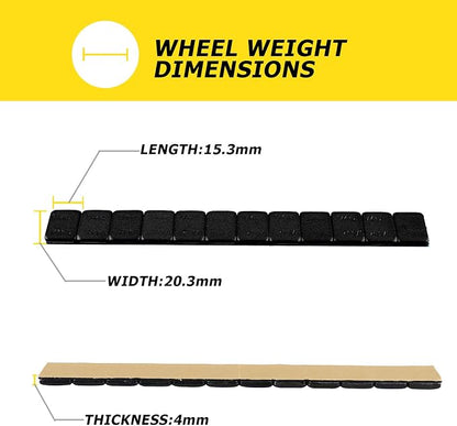 YIZBAP Wheel Weights Black 1/4oz, 72 oz/Box, - Image 4