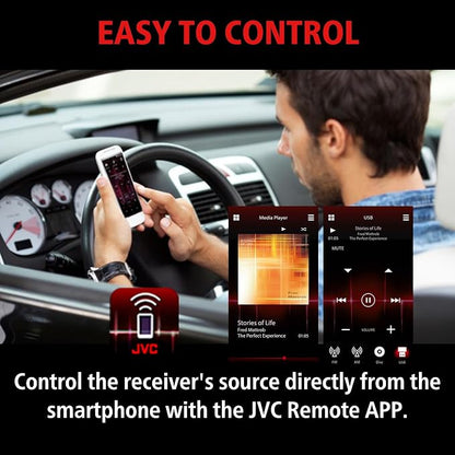 JVC KD-SX27BT Car Stereo with Bluetooth, 100W Digital Media Receiver, 1.5A USB - Image 6