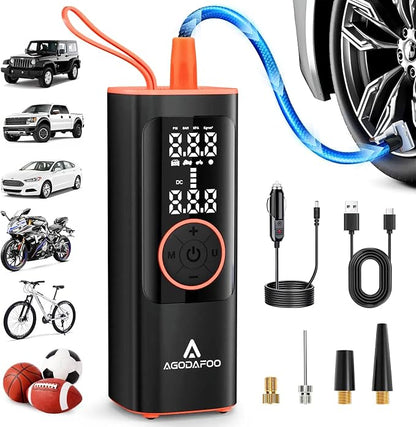 Tire Inflator Portable Air Compressor, 4X Faster 150 PSI Inflation Air Pump by Agodafoo