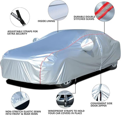 Tecoom Car Cover Waterproof All Weather Fit - Image 3