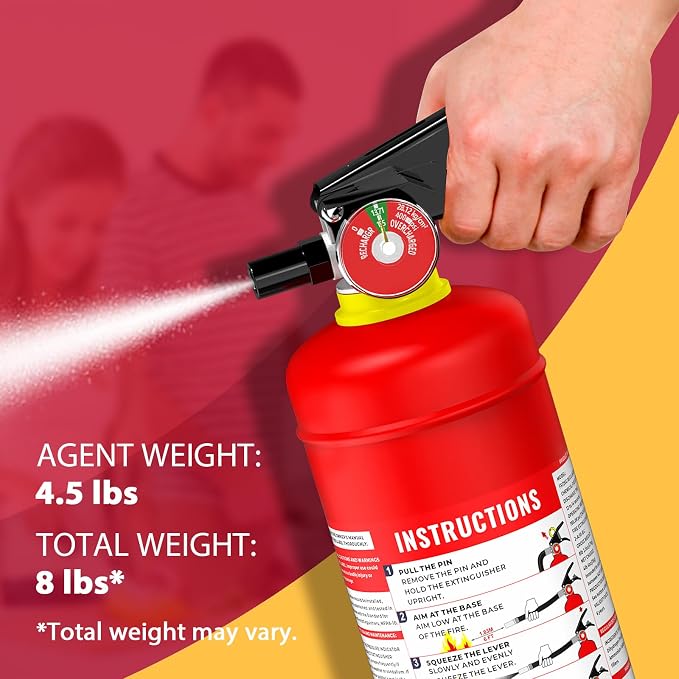 ABC Dry Powder Fire Extinguisher, 4.4 lb – 2-A:10-B：C Rated - Image 2