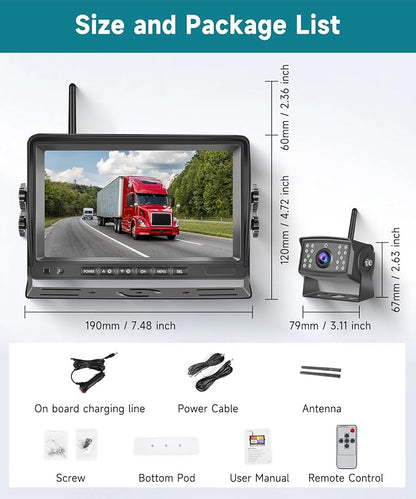 Wireless Backup Camera for RV, Wireless Reverse Camera 12V-36V for - Image 7