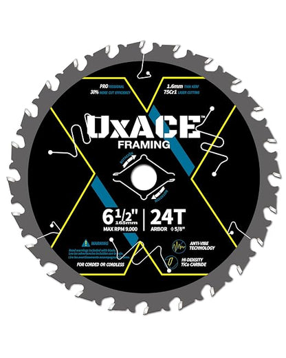 6-1/2-Inch 24-Tooth Circular Saw Blade by UXACETOOLS
