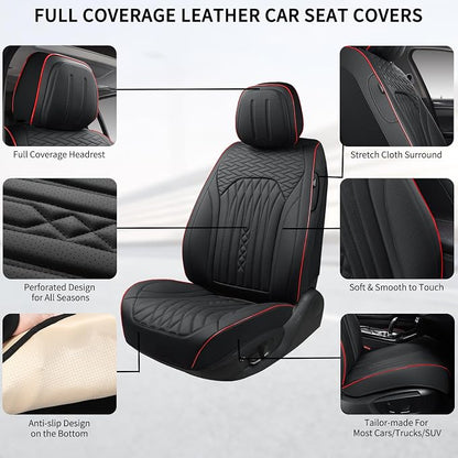 Car Seat Covers Full Set, Leather Seat Covers - Image 2