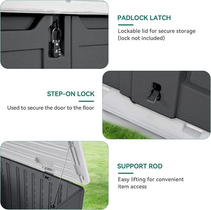 YITAHOME Outdoor Resin Storage Sheds, 39 in Height Lockable Waterproof - Image 4