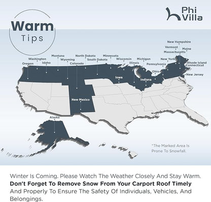 PHI VILLA 12 x 20 ft Carport Metal Carports - Image 7