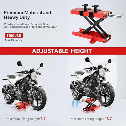 Heavy Duty 1100LBS Motorcycle Scissor Lift Jack - Image 4