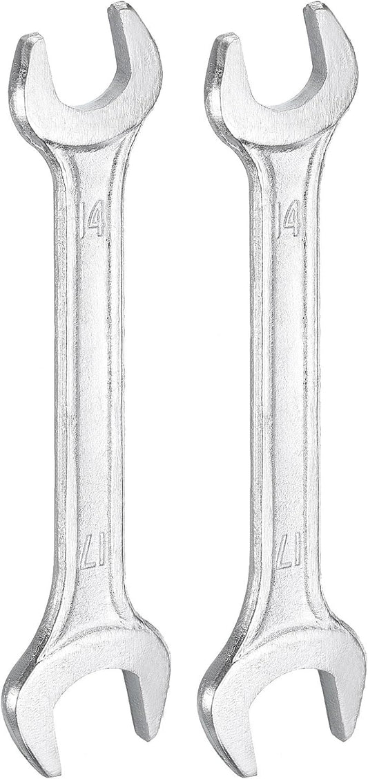 HARFINGTON 2pcs Double Open End Wrench 14mm x 17mm Metric 15 Degree Offset by HARFINGTON