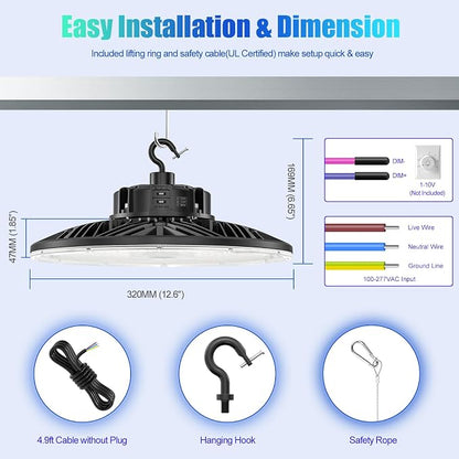 BBESTLED 9Pack UFO LED Low Bay Light 4000K 80W 100W 150W 21, 000Lumen 3000K - Image 5