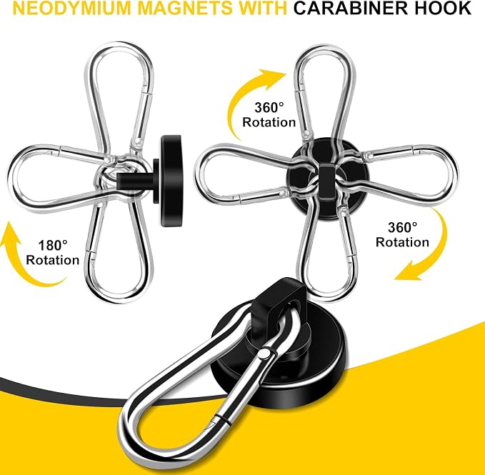 DIYMAG Black Magnetic Hooks, 110LBS Heavy Duty Neodymium Magnetics - Image 3