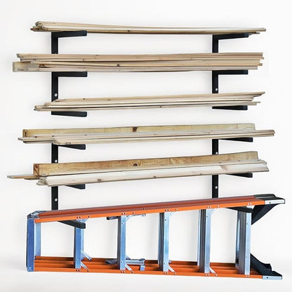 Wood Storage Racks with 3 Level, Garage Organizer Lumber Storage Rack Wall by BOLESHU