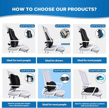 Lumbar Support Pillow for Office Chair Car Back Support Pillow, Memory Foam - Image 9