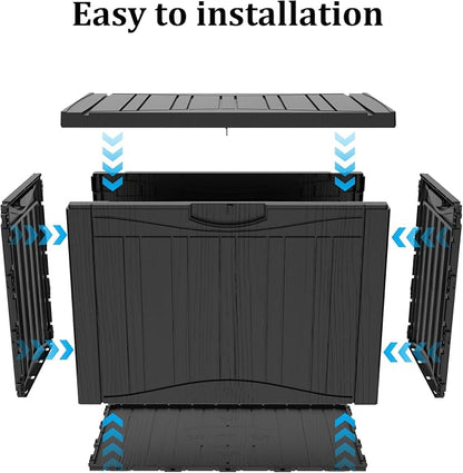 50 Gallon Lockable Resin Deck Box, Waterproof & UV-Resistant Outdoor Storage Box - Image 7