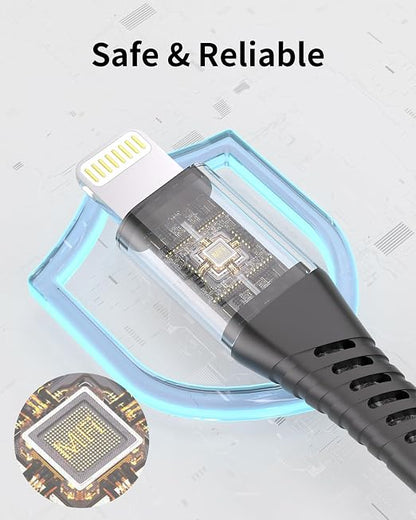 Coiled Lightning Cable, 2 Pack Retractable iPhone Charger Cord - Image 3
