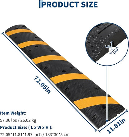 6FT Speed Bumps Wite End for Road, Heavy-Duty 25, 000 Lbs Capacity Traffic - Image 3