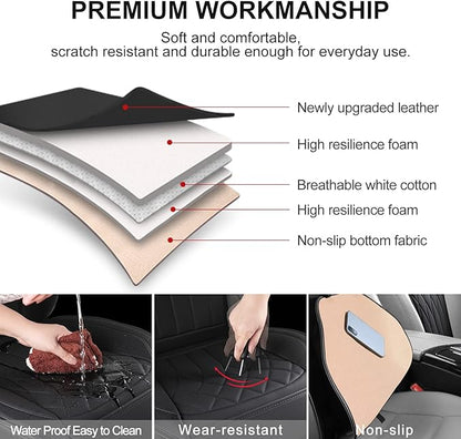 2 Pack Leather Front Car Seat Covers, Universal Sideless Car Seat Protectors - Image 3
