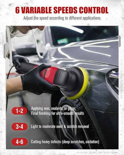 AVID POWER Dual Action Car Buffer Polisher, 6 Inch Orbital Polisher - Image 3