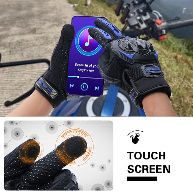 Motorcycle Gloves Touch Screen Full Finger Riding Gloves Knuckle Protection - Image 4
