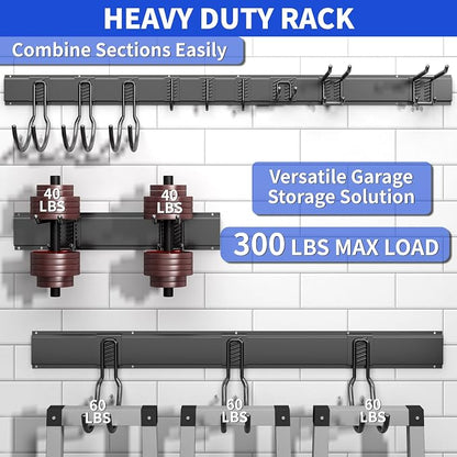 Garage Organization Tool Organizer Wall Mount, 64inch Heavy Duty Garden Tool - Image 3