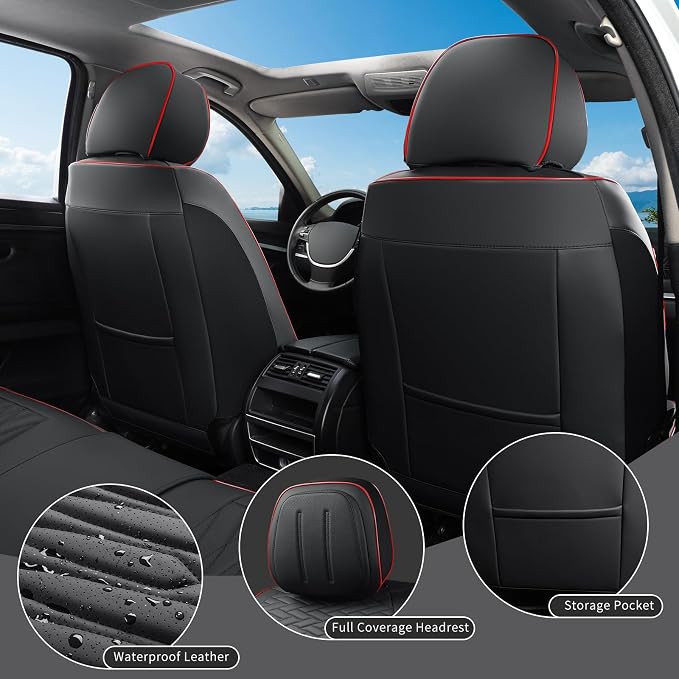 Car Seat Covers Full Set, Leather Seat Covers - Image 9