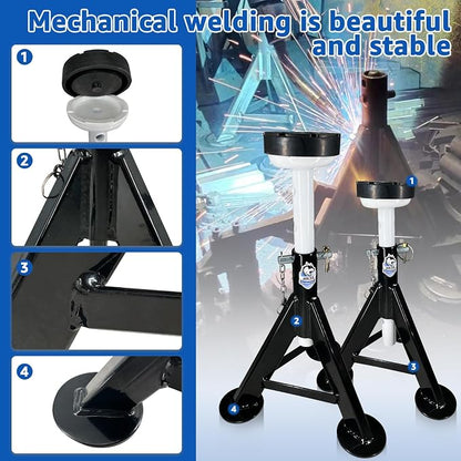 HKTE 4 Ton Heavy Duty Jack Stands, Security Locking Pins, 000 lbs Capacity - Image 3