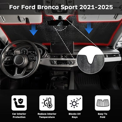Windshield Sun Shade for Ford Bronco Sport 2021-2025 - Image 2