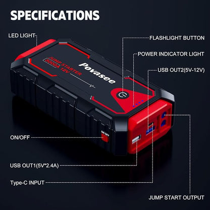 Jump Starter 3000A Car Jumper Starter, 12V Jump Box - Image 7