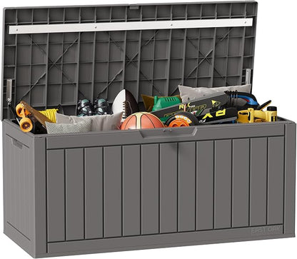 EAST OAK Outdoor Storage Box, 90 Gallon Deck Box, Waterproof Resin Storage Bin by EASTOAK