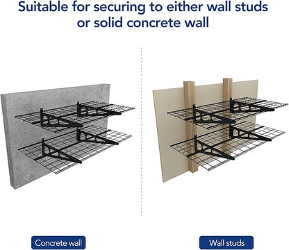 FLEXIMOUNTS 2-Pack 2x4ft 24-inch-by-48-inch Wall Shelf Garage Storage Rack Wall - Image 4