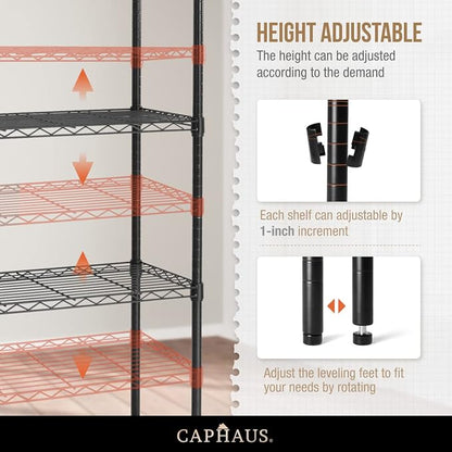 CAPHAUS NSF Adjustable Height Wire Shelving Unit w/Liner, Basement Storage - Image 4