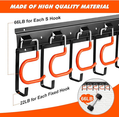 68'' All Metal Garden Tool Organizer Wall Mount Garage Organizers and Storage - Image 3