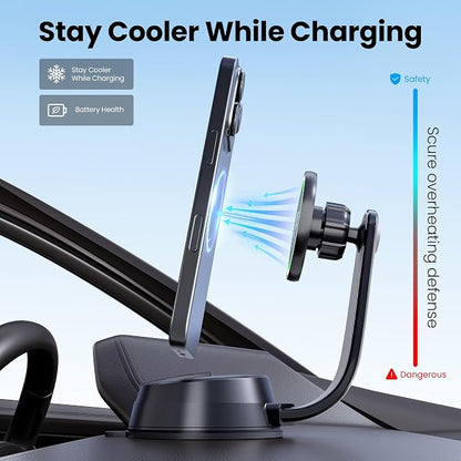 Qi2-Certified 15W Wireless Car Charger Mount - Image 6