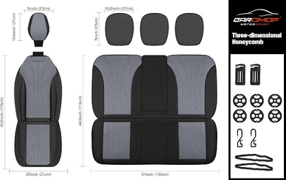 CAROMOP Luxury Faux Leather&Fabric Car Seat Covers 2 Front Seats - Image 8